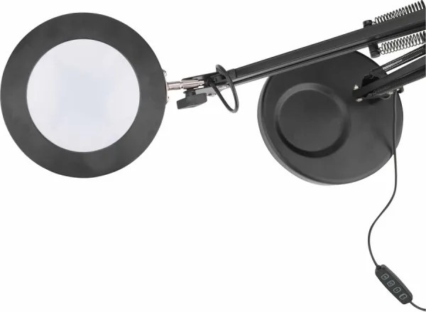 Extol - LED Dimmelhető asztali lámpa nagyítóval LED/8W/5V 2900/4500/7500K fekete