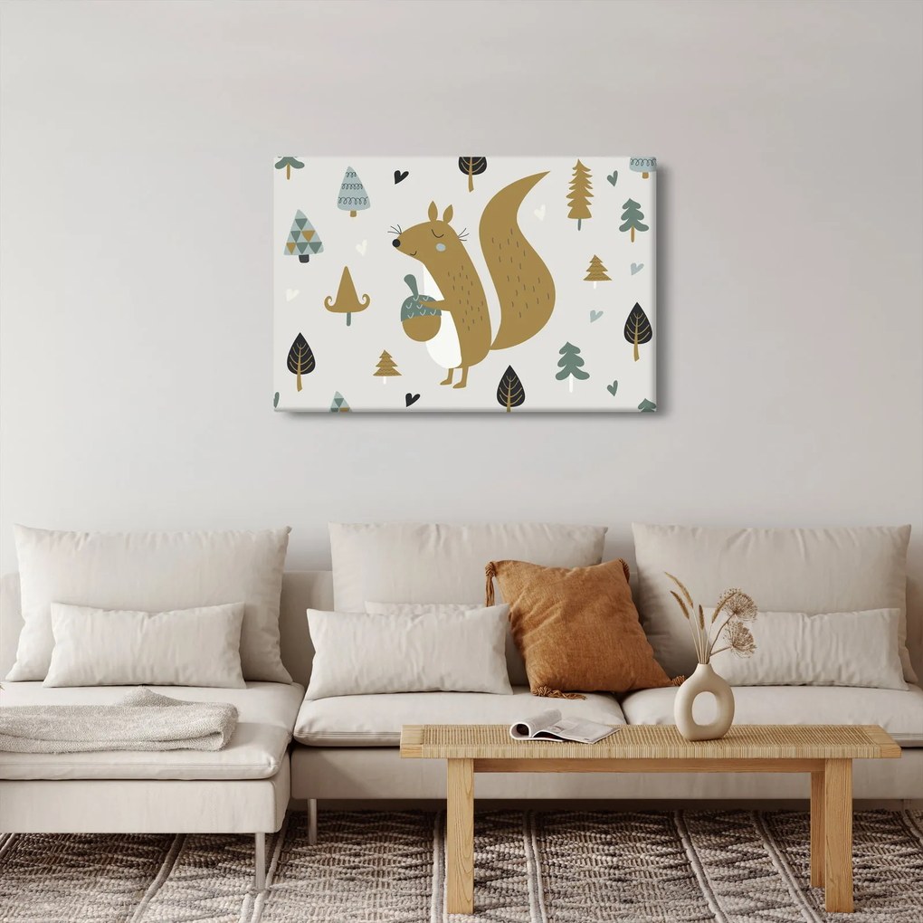 Kép - Mókus dióval (90x60 cm)
