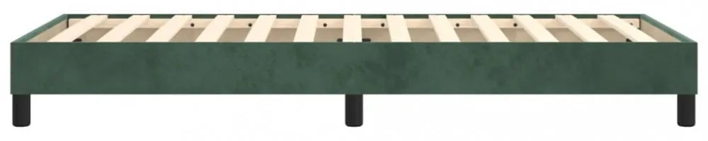 sötétzöld bársony rugós ágykeret 100x200 cm
