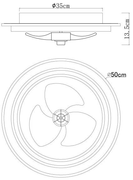 Globo 03655 - BOZAN dimmelhető LED mennyezeti ventilátor 32W/230V + távirányító