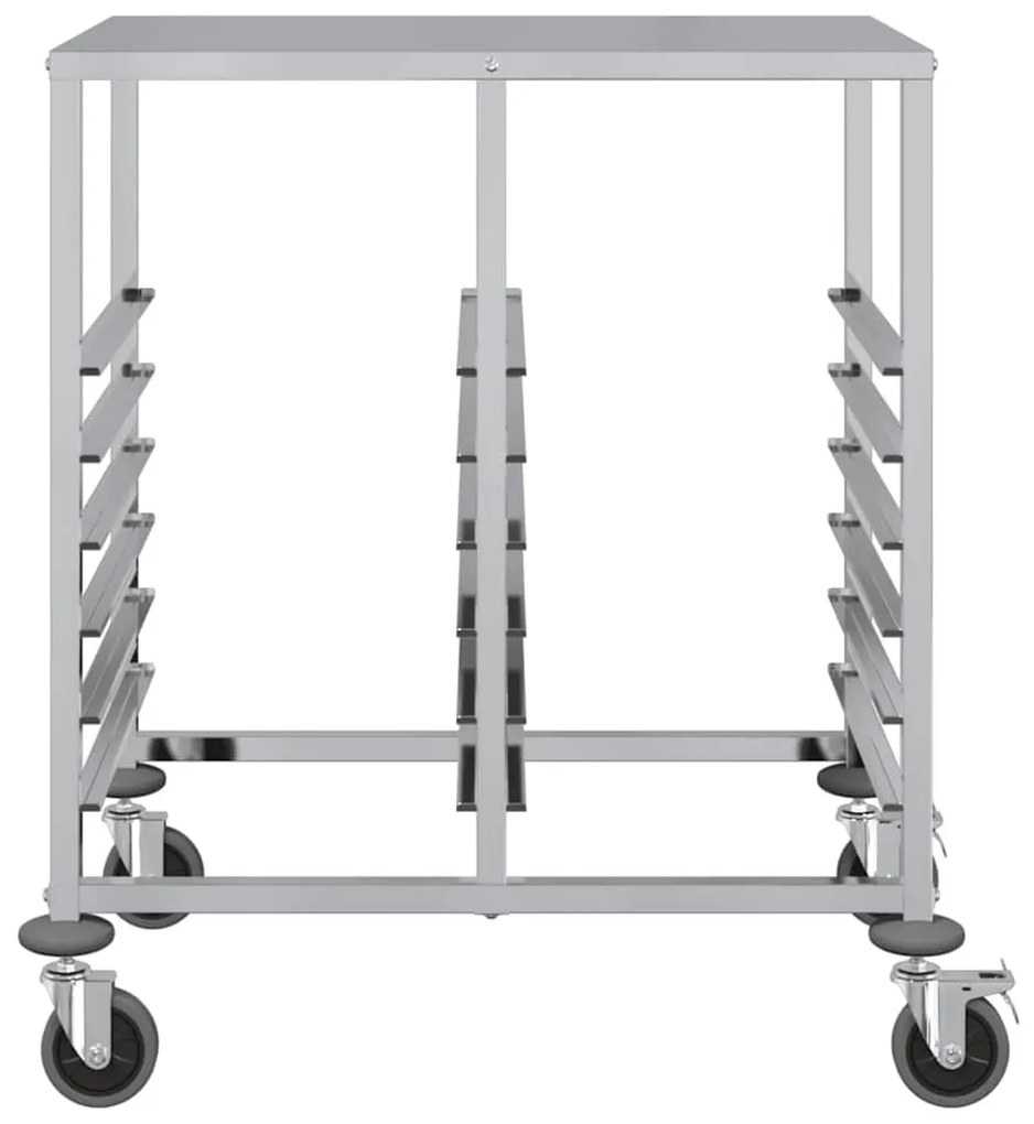 vidaXL rozsdamentes acélból tálcás kocsi 12 GN tárolóval 75x55x87 cm