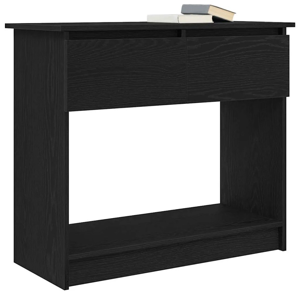 fekete konzolasztal fiókokkal 85,5x38,5x74,5 cm