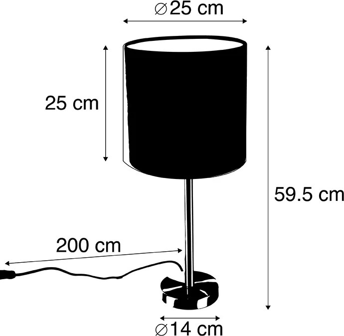 Acél asztali lámpa zöld árnyékolóval 25 cm - Simplo