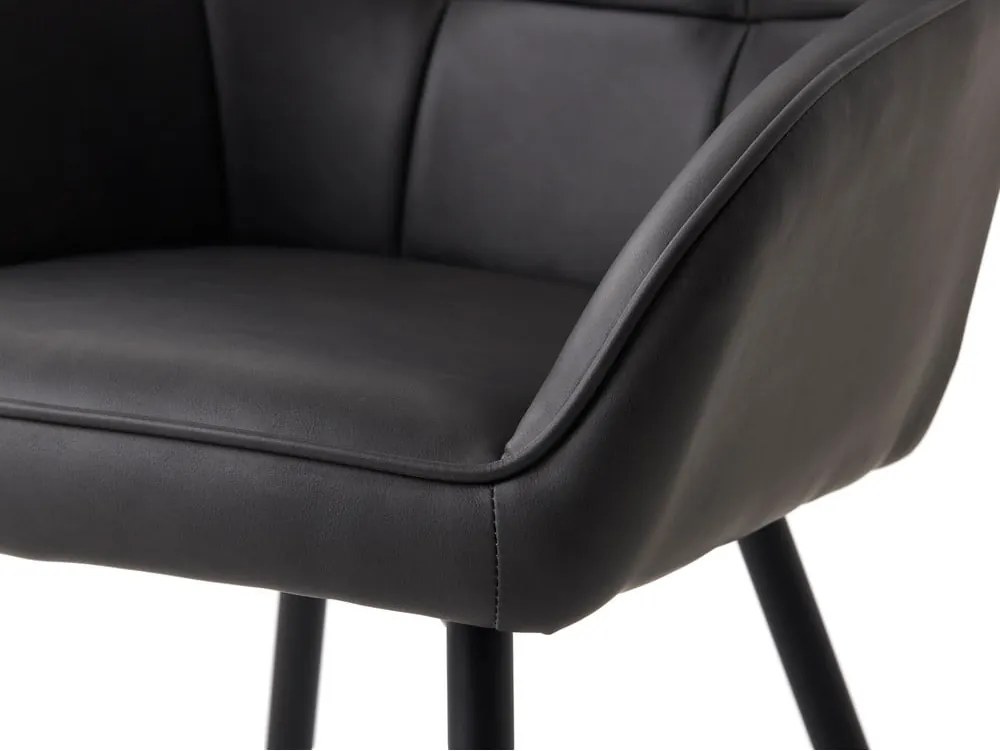 Sötétszürke kárpitozott karfás étkezőfotel szett 2 db-os Nolan Square – Unique Furniture