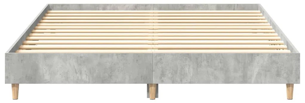 betonszürke szerelt fa ágykeret matrac nélkül 140 x 200 cm