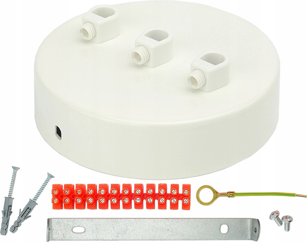 fehér hármas rozetta lámpához, mennyezeti takaró, 3 kábel, lámpadoboz, "pók" lámpa, Loft stílus