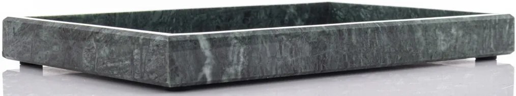 Márvány design sötétzöld szögletes szegélyes tálca 3x30x20cm