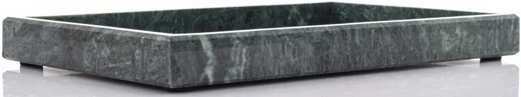Márvány design sötétzöld szögletes szegélyes tálca 3x30x20cm