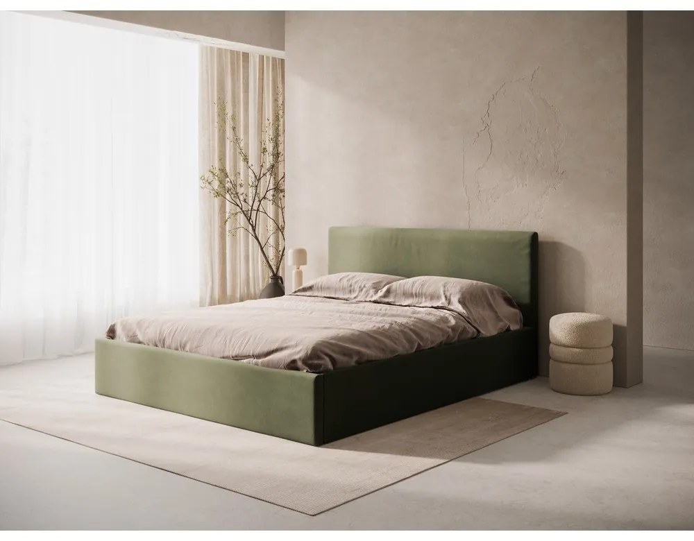 Zöld kárpitozott ágytámla 150,5x100 cm Remo – Micadoni