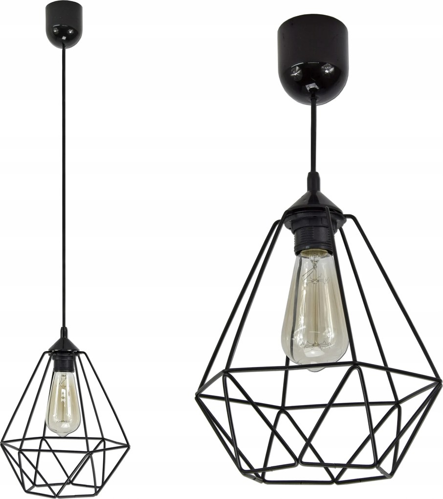 Loft Stílusú Függesztett Mennyezeti Lámpa E27 Vezetékkel