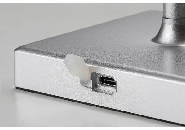 Rabalux 76013- LED Dimmelhető újratölthető asztali lámpa TAENA 4W/3,7V IP44 ezüst