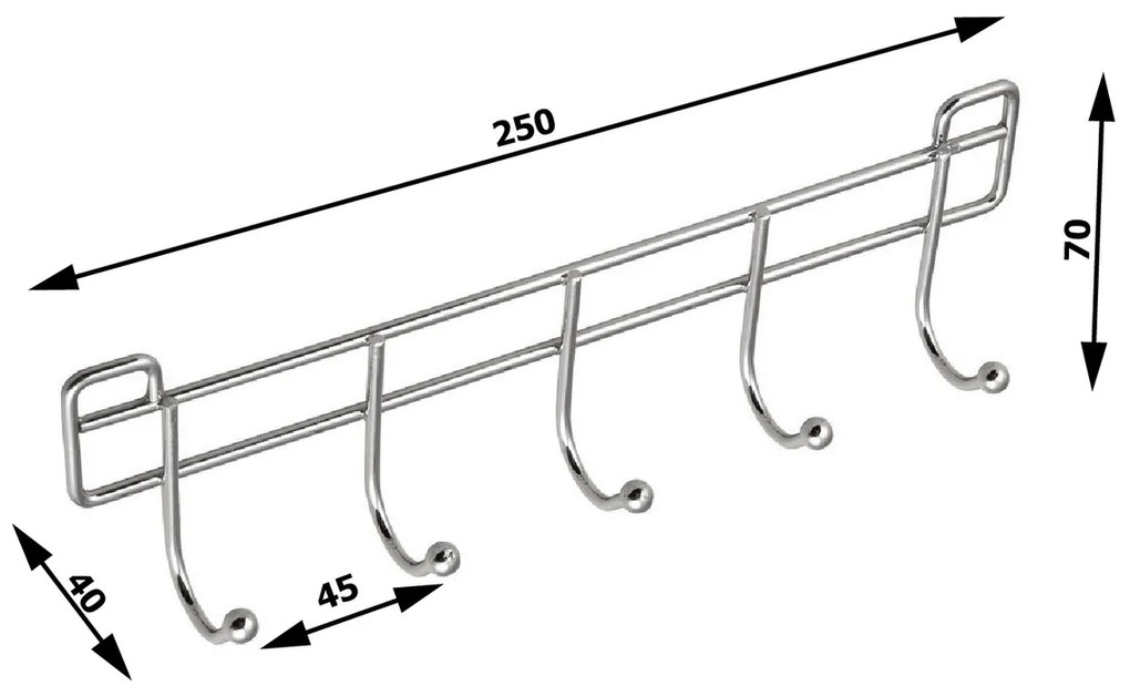 AQUALINE 37055 Chrom line 5 horog, ezüst