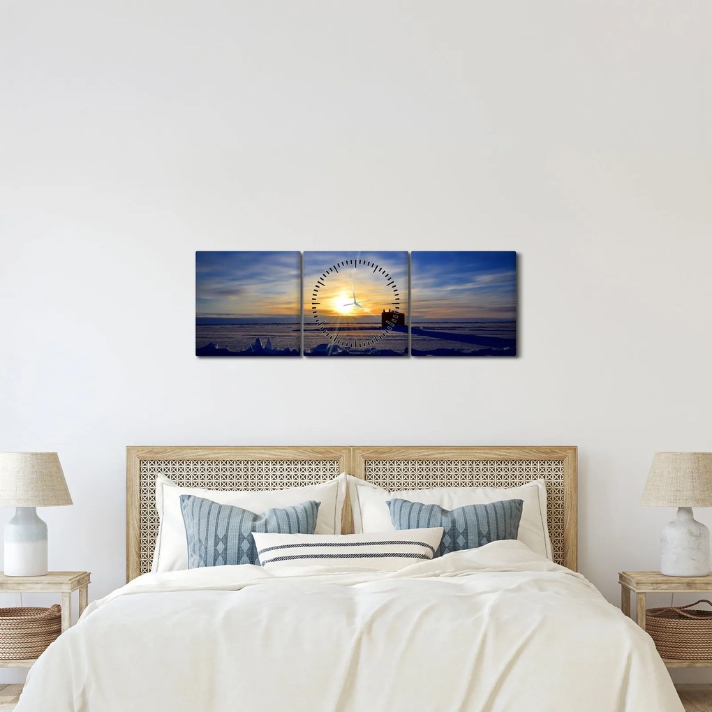 Kép - sarkvidéki táj (órával) (90x30 cm)