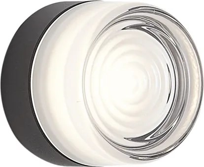 Design fali lámpa fekete opál üveggel IP44 - Michele