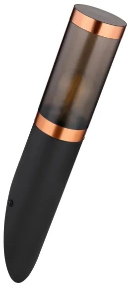 Globo 3157BC - Kültéri fali lámpa BOSTON 1xE27/23W/230V IP44 fekete/réz