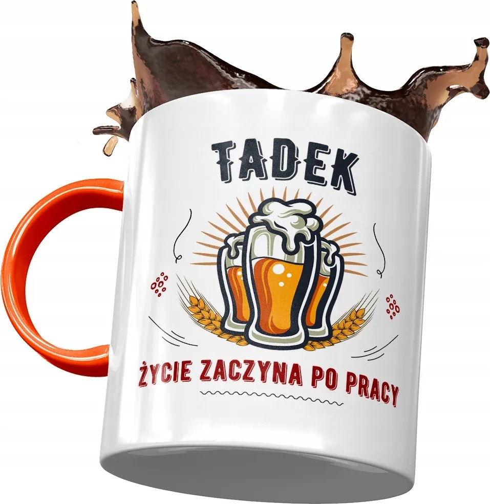 Narancssárga bögre Tadek Tadeusz Férj Kolléga Nyomtatott Fotóval