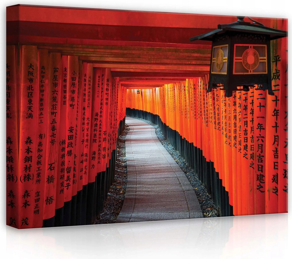 Vászonkép 70x50 Piros kapu Toria alagút Japán Fushimi Inari út utazás