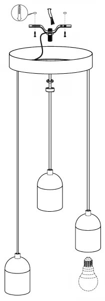 Eglo 95523 - Csillár SILVARES 3xE27/60W/230V