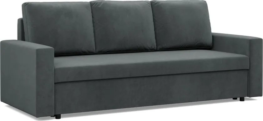 Zeus kanapéágy, bársony, bonell töltet, egyenes kartámasz, szürke