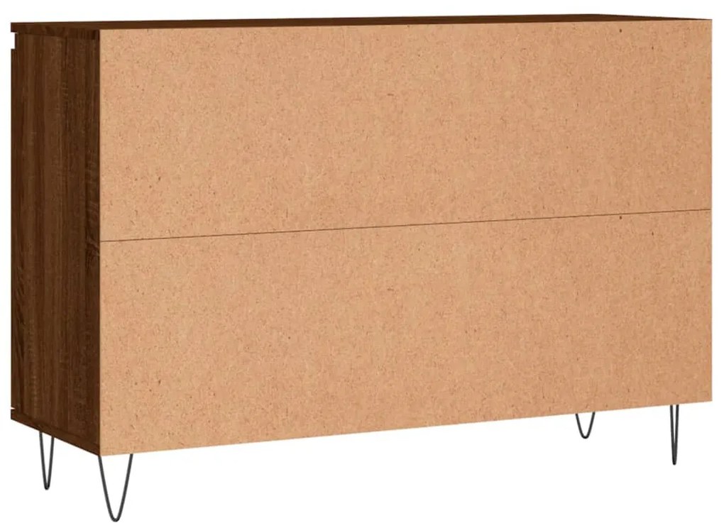 barna tölgyszínű szerelt fa tálalószekrény 104 x 35 x 70 cm