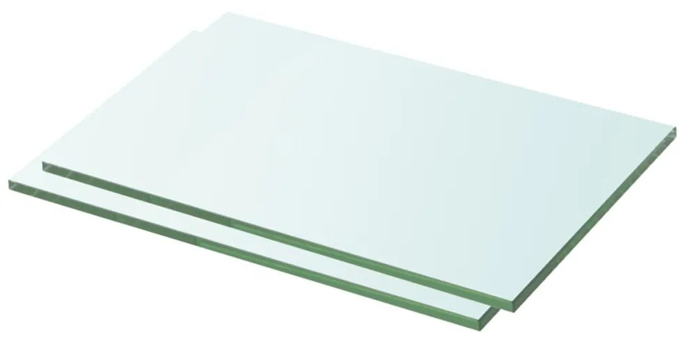 2 db átlátszó üveg paneles polc 30 x 15 cm