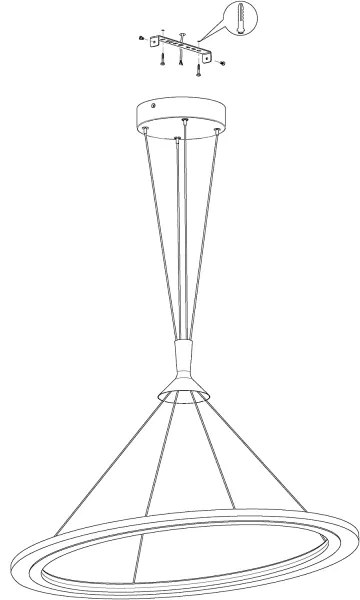 Eglo 98427 - LED RGB Dimmelhető csillár zsinóron HORNITOS-C LED/37W/230V + távirányító