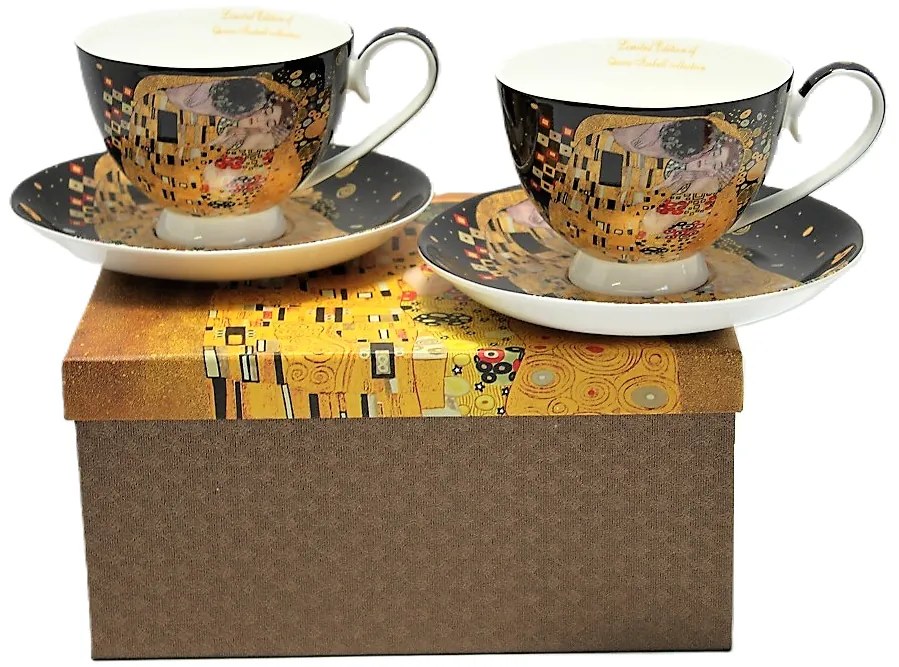 Gustav Klimt porcelán csésze aljjal 2 személyes 250 ml A Csók