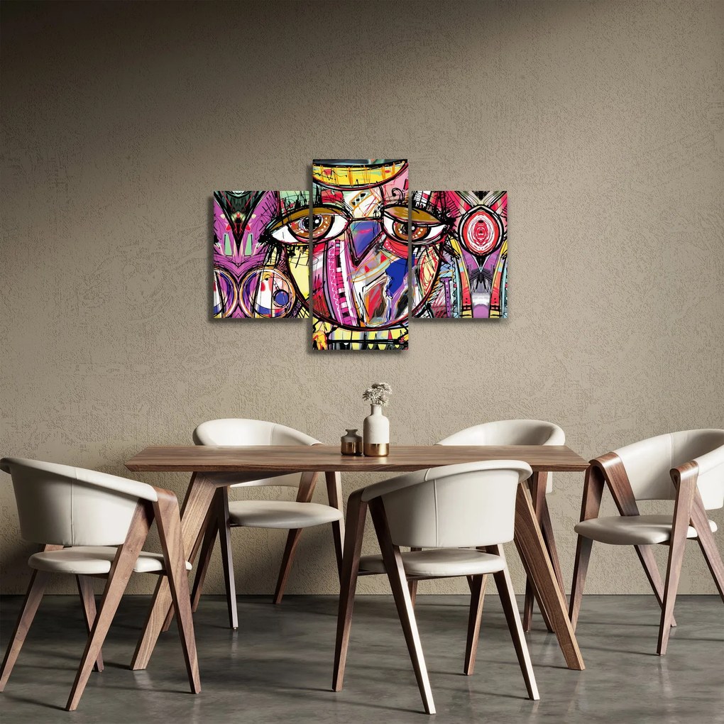 Kép - utca, művészet - bagoly (90x60 cm)