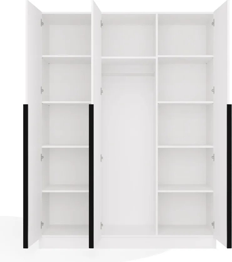 Aldabra SENSO 3D gardróbszekrény 150x56.5x200 cm, fehér-fekete