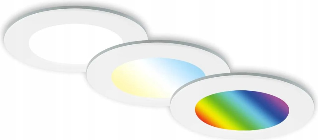 Briloner Rgb-cct Led süllyesztett lámpa szett 3x4,8W, IP65, fehér, Ø9,2cm