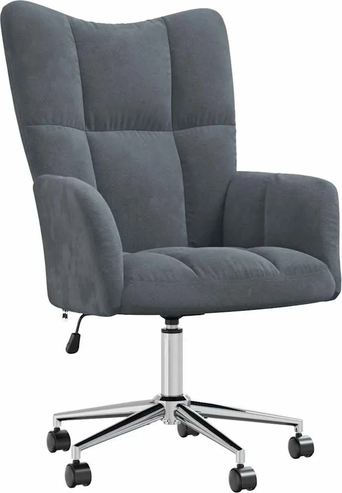 vidaXL Pihenőszék kerékkel Sötétszürke 69 x 61,5 x 102 cm Bársony