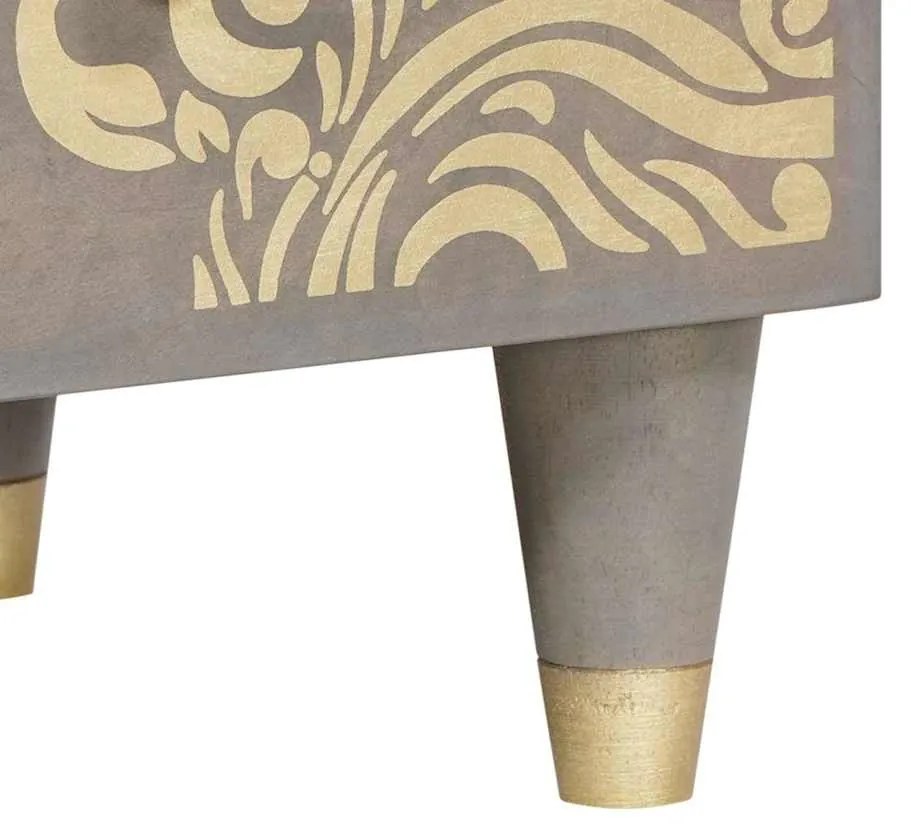 Magasfiú Szürke és Arany 60 x 33.5 x 100 cm Tömör mangófa