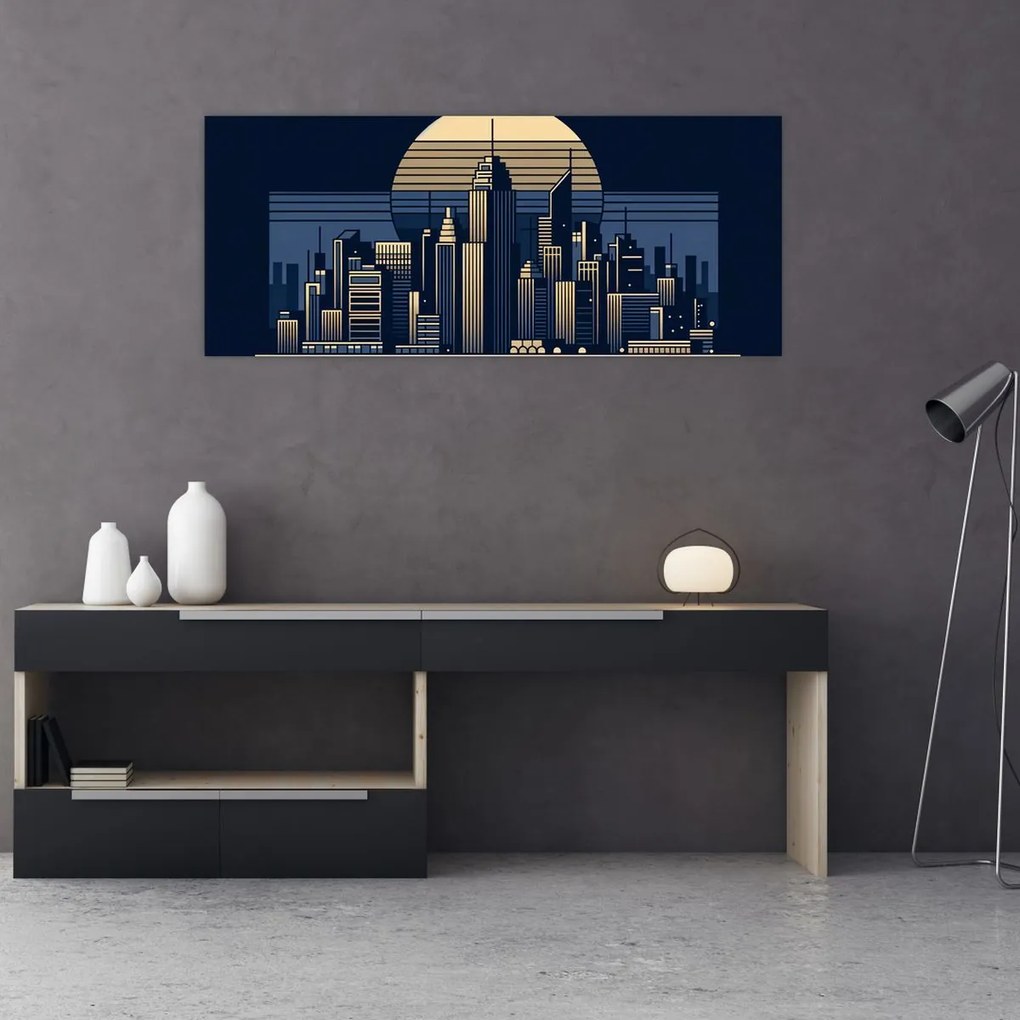 Kép – Geometrikus város (120x50 cm)