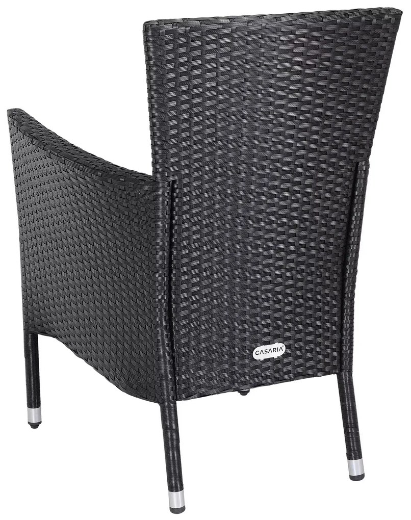 Deuba polyrattan fotel 2 darabos - fekete/krémszínű párnák