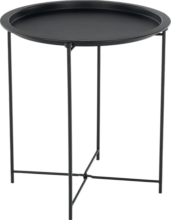Kisasztal levehető tálcával, fekete, RENDER