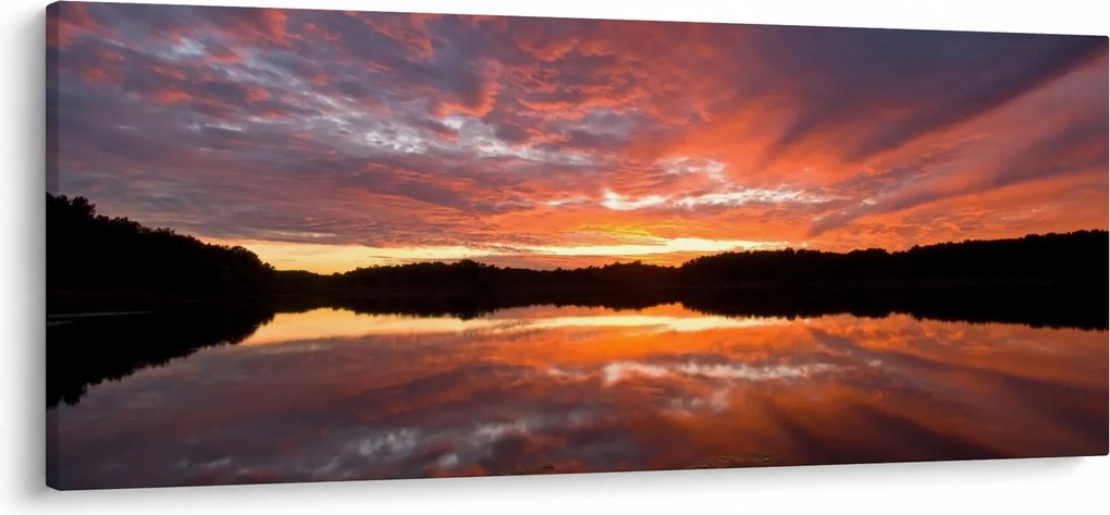 Kép - Naplemente a tó felett (120x50 cm)