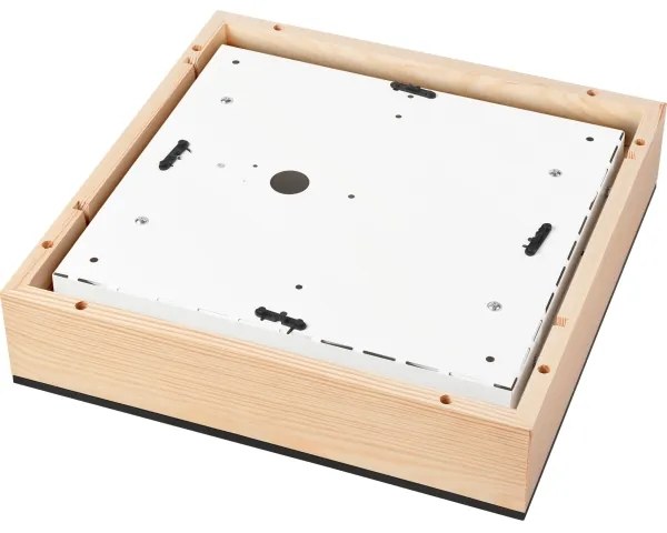 Mennyezeti lámpa NATURAL SQUARE 4xE27/15W/230V 39x39 cm fenyő/fekete