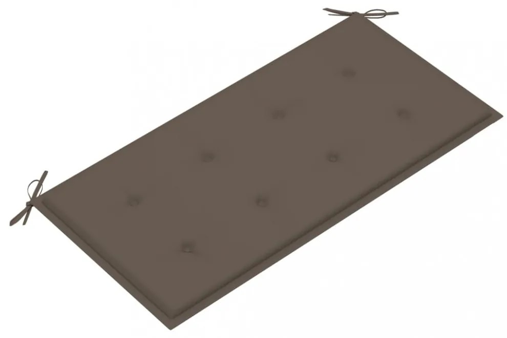 tömör tíkfa kerti pad tópszínű párnával 112 cm