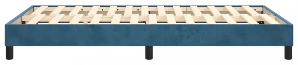 sötétkék bársony rugós ágykeret 120 x 200 cm