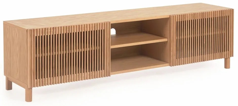 Natúr színű TV-állvány tölgyfa dekorral 180x50 cm Beyla – Kave Home