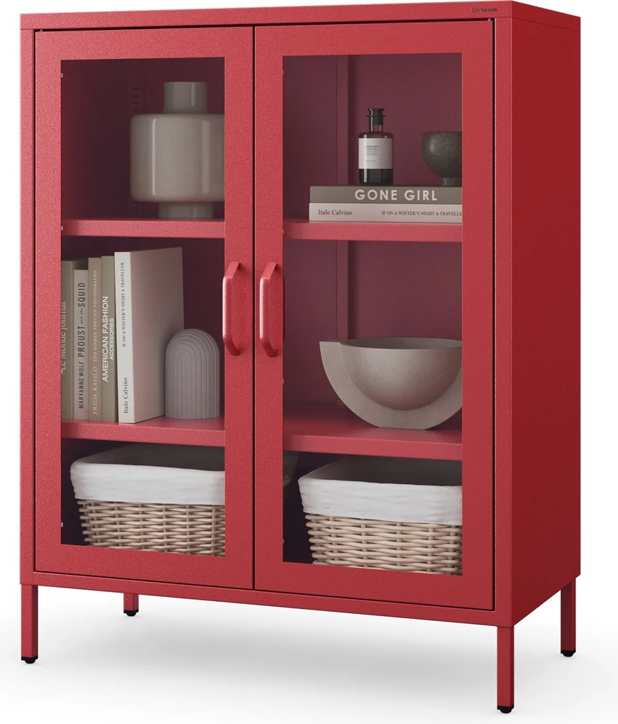 Vitrin GINA, 800 x 1015 x 400 mm, Modern: piros