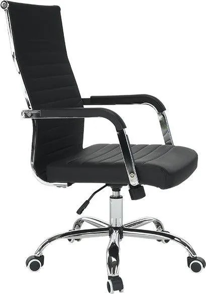 Irodai szék, textilbőr/fém, fekete/króm, FARAN