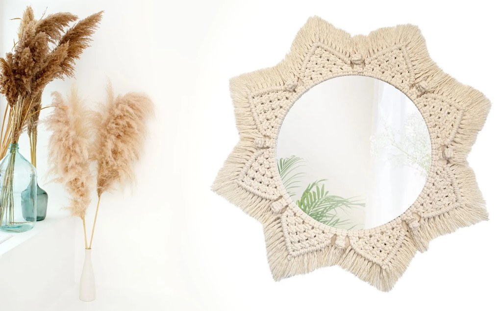 Boho fali tükör 53CM 322048