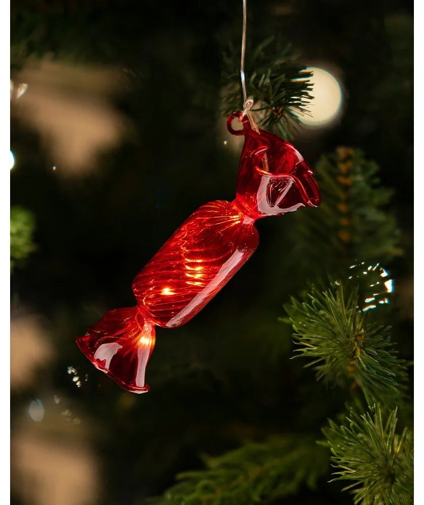 Piros függő karácsonyi fénydekoráció ø 1,5 cm Hannah – Sirius
