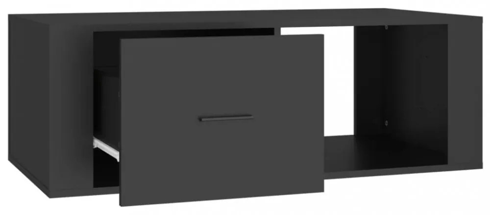 fekete szerelt fa dohányzóasztal 100x50,5x35 cm