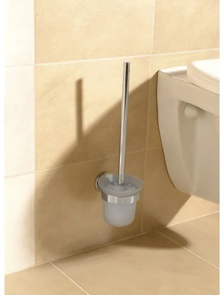 Aqualine - Falra szerelhető WC kefe SAMBA lágy üveg/fényezett króm