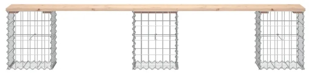 tömör fenyőfa gabion kerti pad 203x31x42 cm