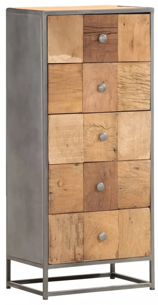 tömör újrahasznosított fa fiókos szekrény 45 x 30 x 100 cm