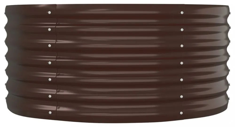 barna porszórt acél kerti magaságyás 152x80x36 cm