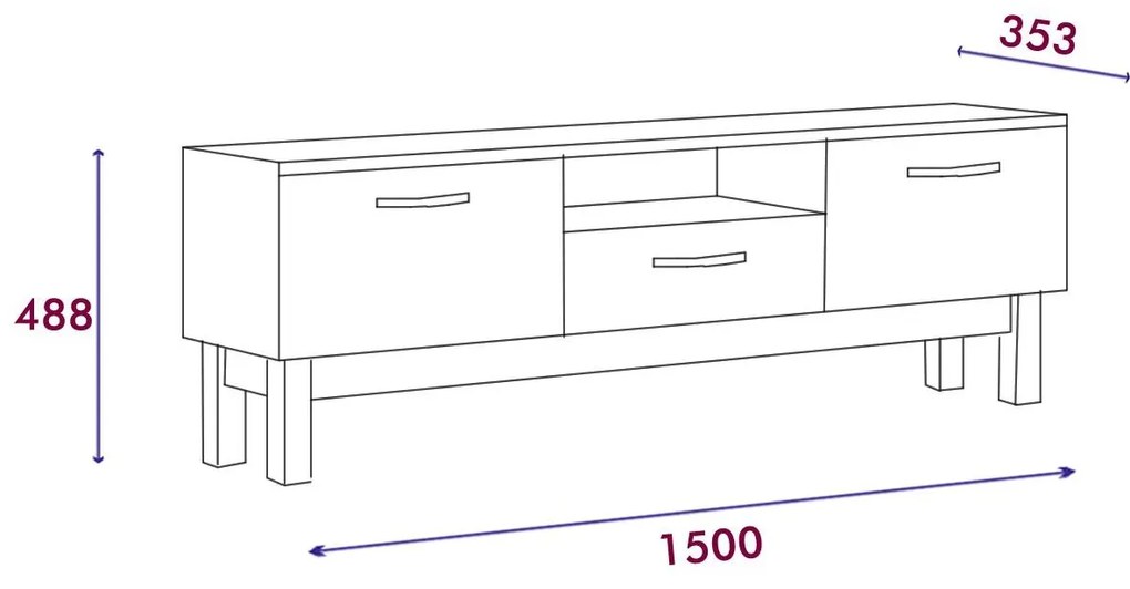TV asztal/szekrény Tuteku 2 (fehér + fekete) . Akció -30%. 1095380